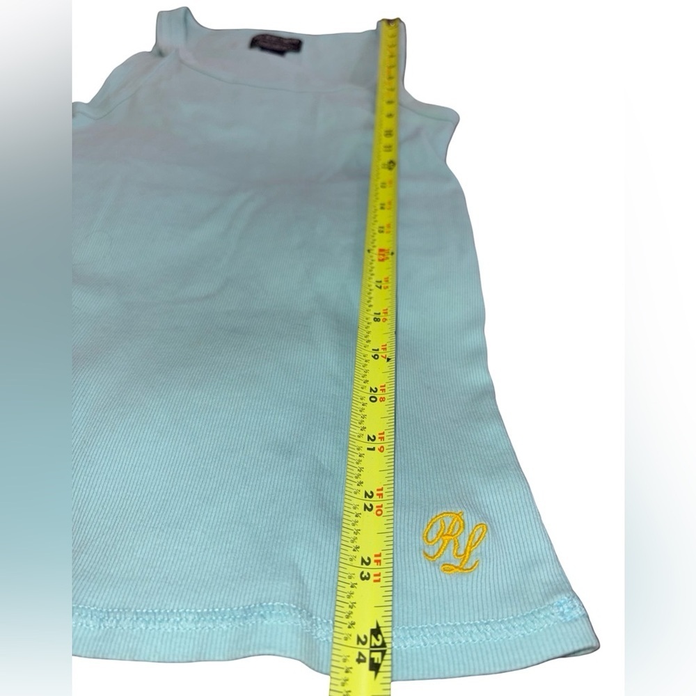 Ralph Lauren Ribbed Tank Top Size M Teal Embroidered Logo - Picture 5 of 7